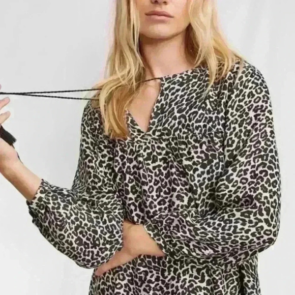 Anine Bing Darcy Dress in Leopard XS/S Silk Maxi Tassles Animal Print - Picture 3 of 9